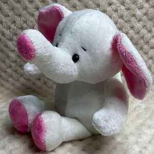 Unbranded Adorable White Pink Elephant Plush Stuffed Animal Toy